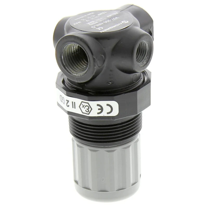 Norgren 1/4 in Threaded Pneumatic Pressure Relief Valve Zinc Alloy Body 0.3 to 9 Bar Operating Pressure NorgrenV07
