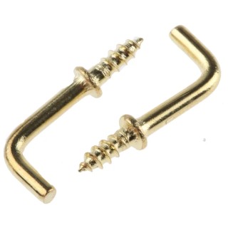 RS PRO Brass Hook 20mm Overall Length, 13mm Hook Opening Width, Shouldered Right-Angle, Model 397-4960