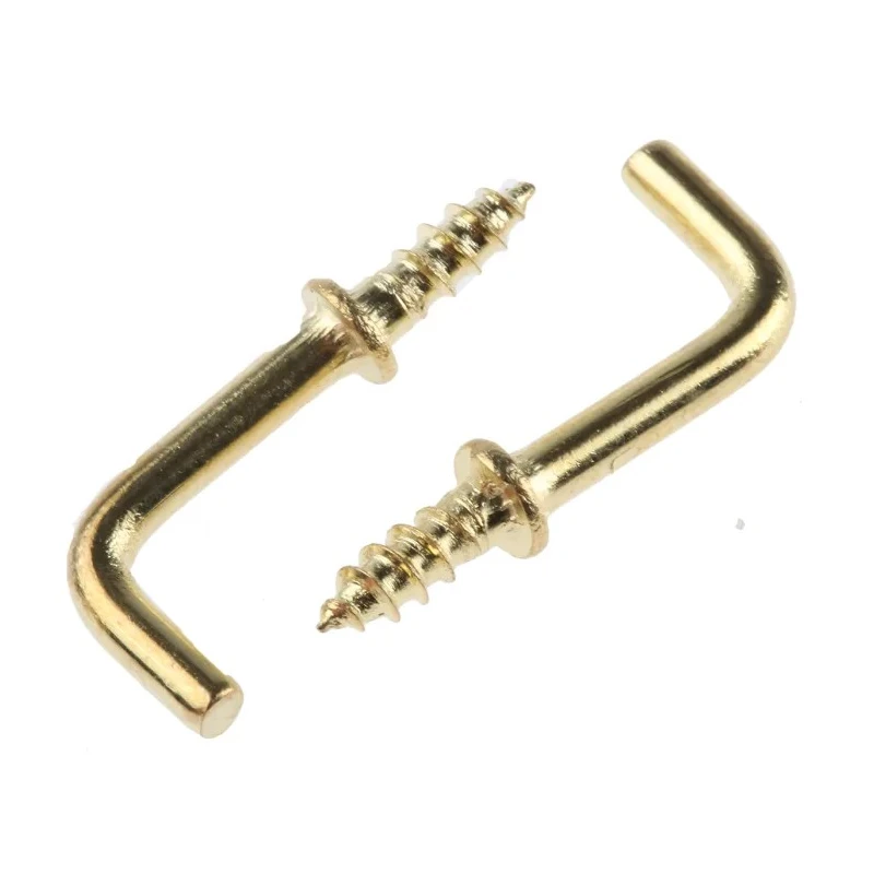 RS PRO Brass Hook 20mm Overall Length, 13mm Hook Opening Width, Shouldered Right-Angle, Model 397-4960