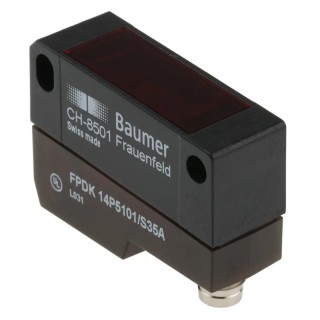 Baumer Retroreflective Photoelectric Sensor, Block Style, 7.2 m Detection Range, PNP Output, IP67 Rated FPDK 14P5101/S35A