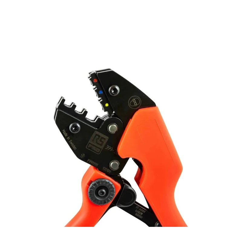 RS PRO Crimp Tool for Insulated Terminals Red, Yellow, Blue 256mm Adjustable Ratchet DIN Standard 399-2025