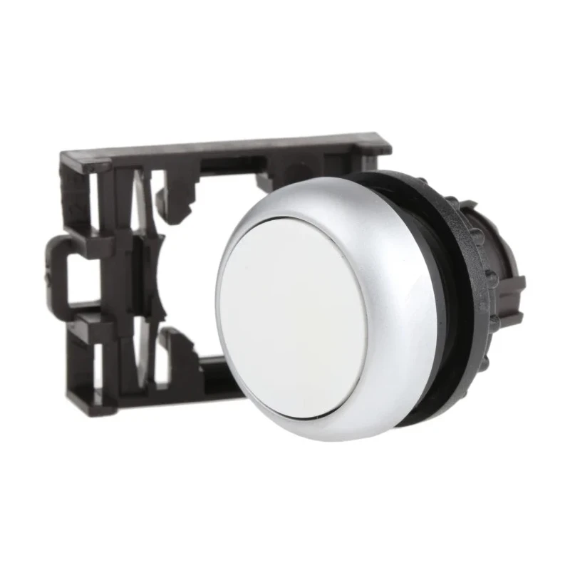 Eaton RMQ Titan M22 Series White Momentary Push Button Head, 22 mm Cutout Diameter, IP69K 78635765 M22-D-W+M22-A