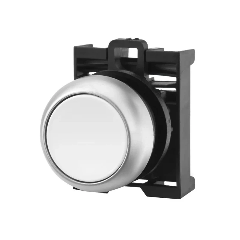 Eaton RMQ Titan M22 Series White Momentary Push Button Head, 22 mm Cutout Diameter, IP69K 78635765 M22-D-W+M22-A