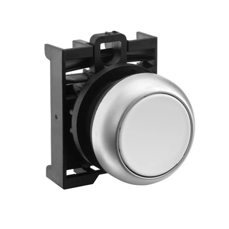 Eaton RMQ Titan M22 Series White Momentary Push Button Head, 22 mm Cutout Diameter, IP69K 78635765 M22-D-W+M22-A