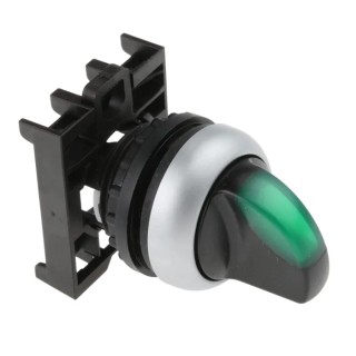 Eaton RMQ-Titan Series 2 Position Illuminated Selector Switch Head 22 mm Cutout Green Handle IP66 78635875 M22-WRLK-G+M22-A