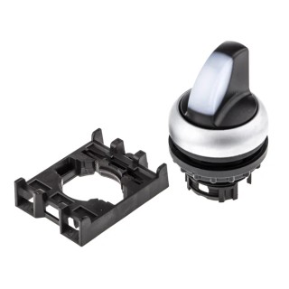 Eaton RMQ-Titan Series 2 Position Illuminated Selector Switch Head 22 mm Cutout White Handle IP66 78635877 M22-WRLK-W+M22-A