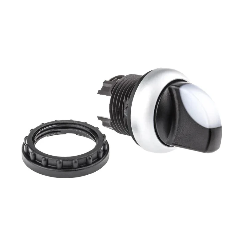 Eaton RMQ-Titan Series 2 Position Illuminated Selector Switch Head 22 mm Cutout White Handle IP66 78635877 M22-WRLK-W+M22-A