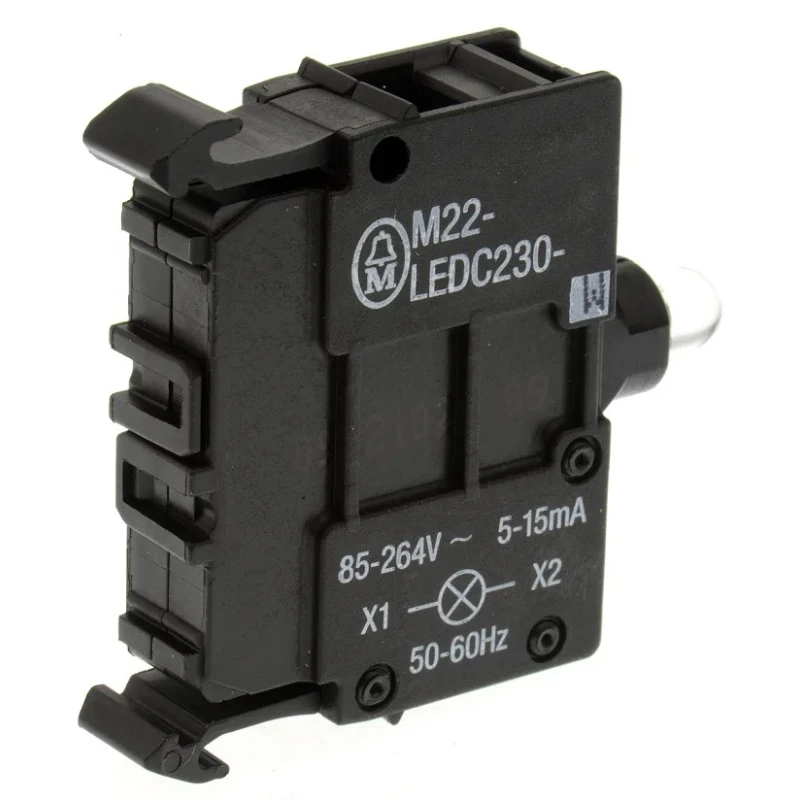 Eaton RMQ Titan M22 Series LED Light Block, 264V AC, White, Screw Terminal, Model 216566 M22-LEDC230-W