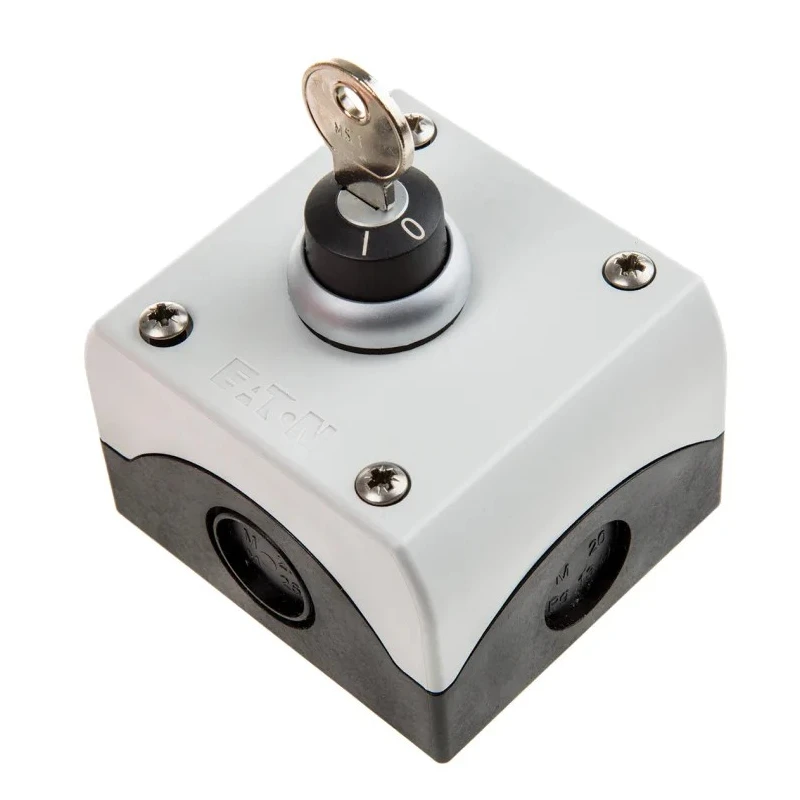 Eaton Stay Put Control Station Switch Plastic Enclosure Black Push Button SPDT Contact 1 Cutout IP66 216526 M22-WRS/KC11/I