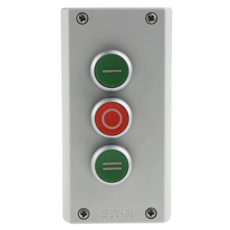 Eaton Enclosed Momentary Push Button Switch 3 NO/3 NC, Plastic Housing, Green Red Buttons, IP69K RMQ Titan M22 IP69K