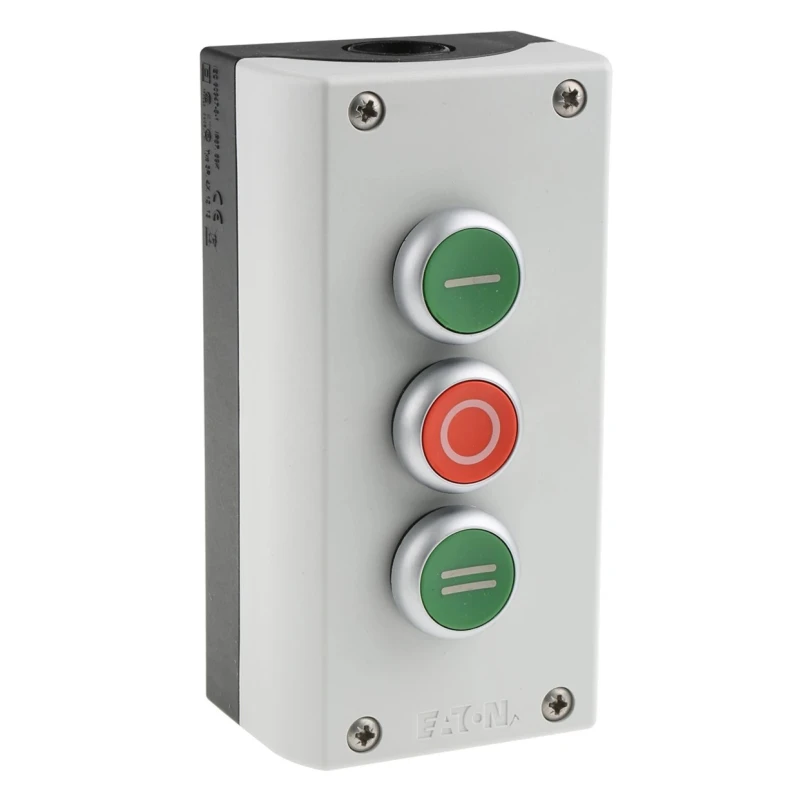 Eaton Enclosed Momentary Push Button Switch 3 NO/3 NC, Plastic Housing, Green Red Buttons, IP69K RMQ Titan M22 IP69K