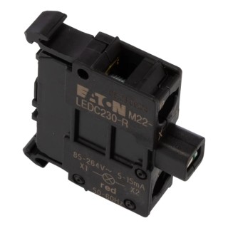 Eaton RMQ Titan M22 Series LED Light Block, Red Illumination, 264V AC, 15mA Current, Screw Terminal 216567 M22-LEDC230-R