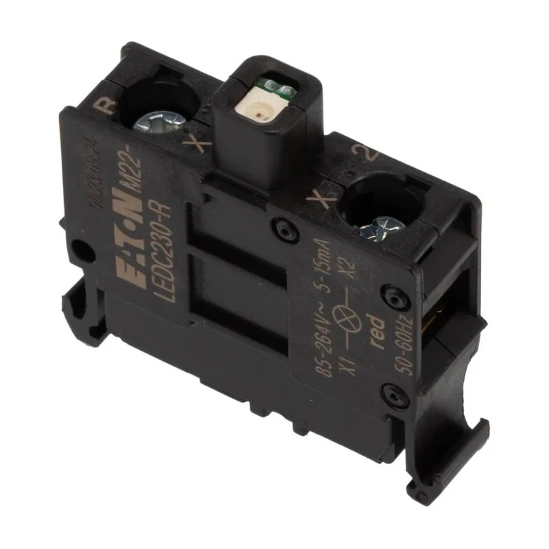 Eaton RMQ Titan M22 Series LED Light Block, Red Illumination, 264V AC, 15mA Current, Screw Terminal 216567 M22-LEDC230-R