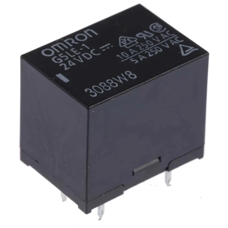 Omron PCB Power Relay, 24V DC Coil, 10A Switching Current, SPDT, PCB Mount G5LE-1 24DC