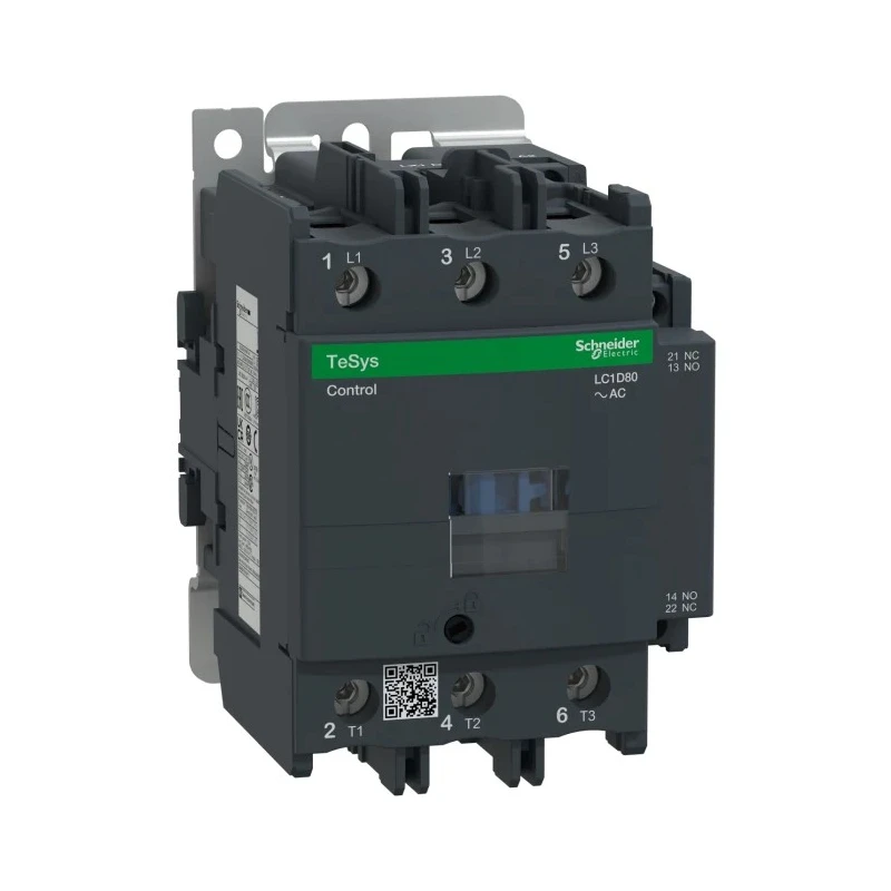 Schneider Electric LC1D Contactor, 3-Pole, 80A, 45 kW, 110V AC Coil, 3 NO, 1kV AC LC1D80F7