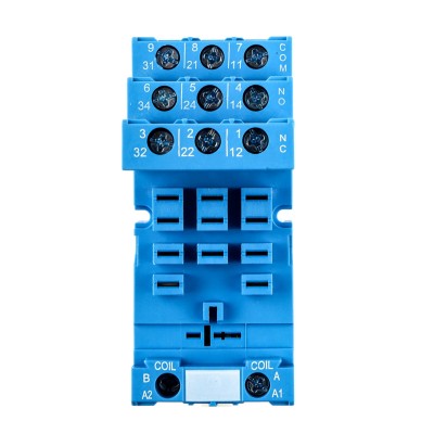 Finder 11 Way 250V AC DIN Rail Relay Socket with Screw Terminals 16A Current Rating 92.03SMA