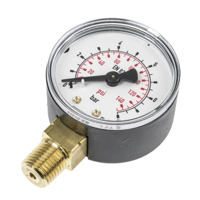 WIKA 50 mm R 1/4 in Plastic Case Pressure Gauge 10 bar 7203556