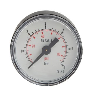RS PRO 40 mm ABS Plastic Case Back Entry Analogue Pressure Gauge 6 bar 405-5537