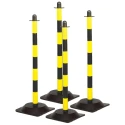 Brady Yellow, Black Polyethylene Safety Barrier Post with Rubber Base, 900mm Height, 60mm POST & RUBBER BASE YELL/BLK PK 4