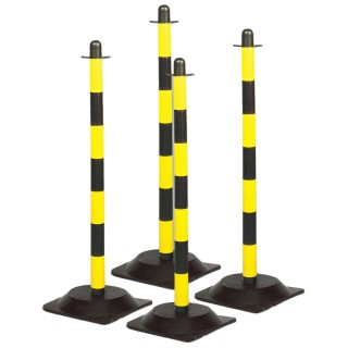 Brady Yellow, Black Polyethylene Safety Barrier Post with Rubber Base, 900mm Height, 60mm POST & RUBBER BASE YELL/BLK PK 4