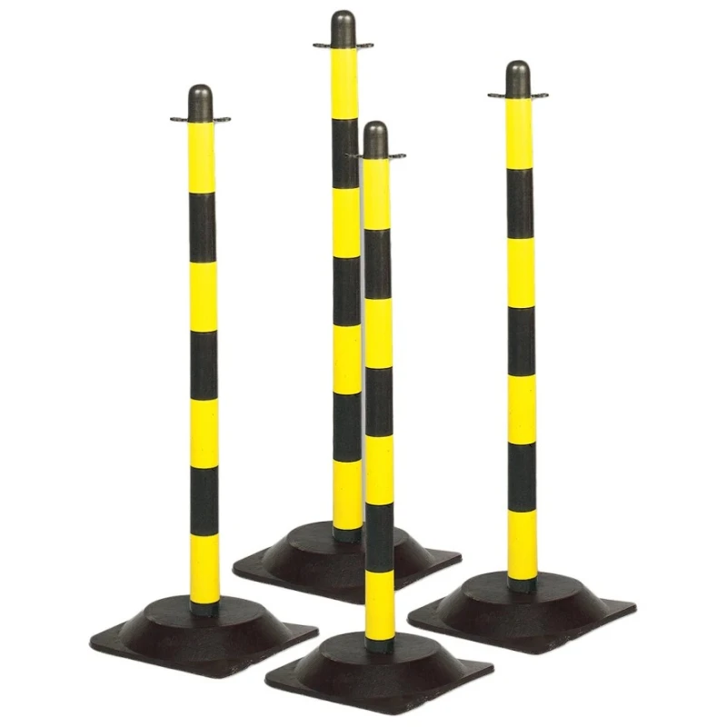 Brady Yellow, Black Polyethylene Safety Barrier Post with Rubber Base, 900mm Height, 60mm POST & RUBBER BASE YELL/BLK PK 4