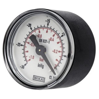 WIKA 40 mm 1/8 in R BSPT Plastic Case Pressure Gauge, 0 bar, ±1.6% Accuracy, Model 7203726