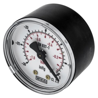 WIKA 50 mm 1/4 in R BSPT Plastic Case Pressure Gauge 0bar 7203736