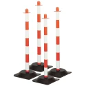 Brady White and Red Polyethylene Safety Barrier Post with Rubber Base Pack of 4 POST & RUBBER BASE RED/WHT PK 4