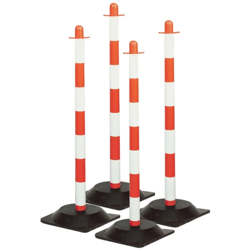 Brady White and Red Polyethylene Safety Barrier Post with Rubber Base Pack of 4 POST & RUBBER BASE RED/WHT PK 4
