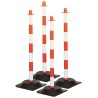 Brady White and Red Polyethylene Safety Barrier Post with Rubber Base Pack of 4 POST & RUBBER BASE RED/WHT PK 4