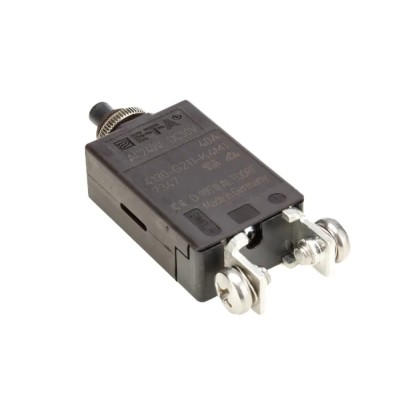 ETA High Performance Thermal Circuit Breaker 40A Current Rating 1-Pole Panel Mount with Thermal Reset 4130-G211-K4M1-40A