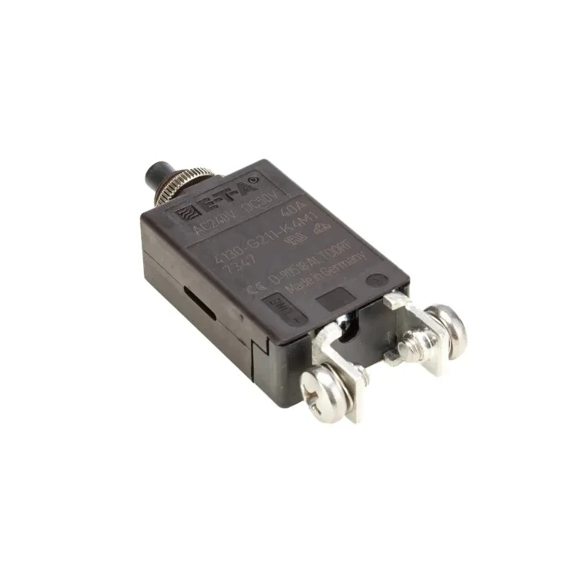 ETA High Performance Thermal Circuit Breaker 40A Current Rating 1-Pole Panel Mount with Thermal Reset 4130-G211-K4M1-40A