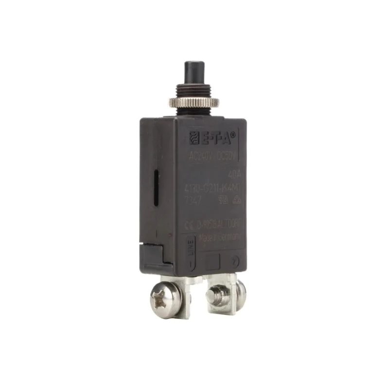 ETA High Performance Thermal Circuit Breaker 40A Current Rating 1-Pole Panel Mount with Thermal Reset 4130-G211-K4M1-40A