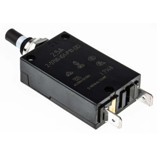ETA Thermal Overcurrent Circuit Breaker Panel Mount 2.5A Current Rating 1-Pole 250V AC 50V DC 2-5700-IG1-P10-DD-000040-2.5A