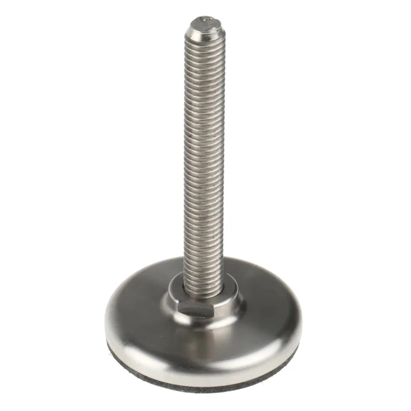 Nu-Tech Engineering Stainless Steel Adjustable Foot M8 Thread 40 mm Base Diameter 72 mm Overall Height A300/002