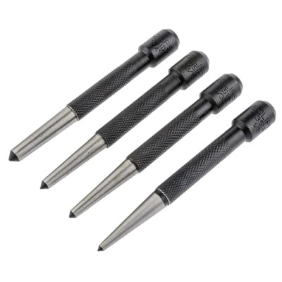 Eclipse 4-Piece Centre Punch Set, 3.18mm Shank Diameter, 100mm Overall Length, 90° Point Angle 351WRS