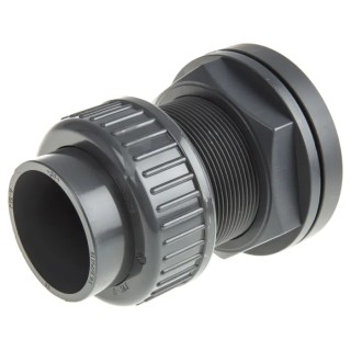 Georg Fischer Plastic Pipe Fitting Straight Press Fit Tank Adapter 50 mm 2-1/4 in 161050250