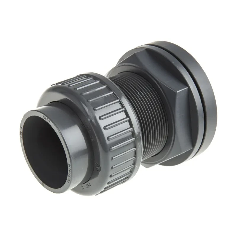 Georg Fischer Plastic Pipe Fitting Straight Press Fit Tank Adapter 50 mm 2-1/4 in 161050250