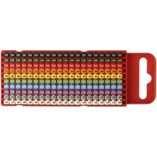 HellermannTyton WIC1 Pre-Printed Snap-On Cable Marker, Polyamide PA66, 2-2.8 mm Cable 561-01100 WIC1-0-9-PA66-SPECIAL