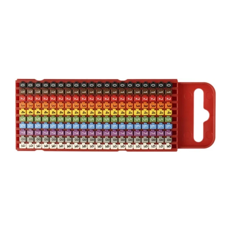 HellermannTyton WIC1 Pre-Printed Snap-On Cable Marker, Polyamide PA66, 2-2.8 mm Cable 561-01100 WIC1-0-9-PA66-SPECIAL