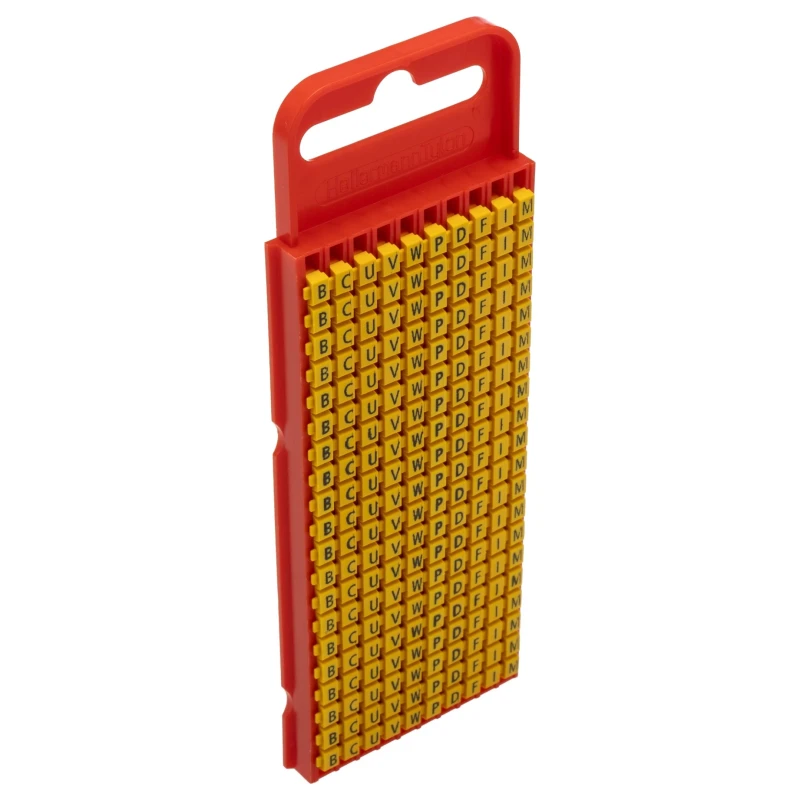 HellermannTyton Snap-On Pre-Printed Cable Marker Black Legend Yellow Marker for 2-2.8mm Cable Diameter WIC1
