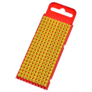 HellermannTyton Snap-On Pre-Printed Cable Marker, Black Legend, Yellow Polyamide, 2 mm to 2.8 mm Cable Diameter WIC1