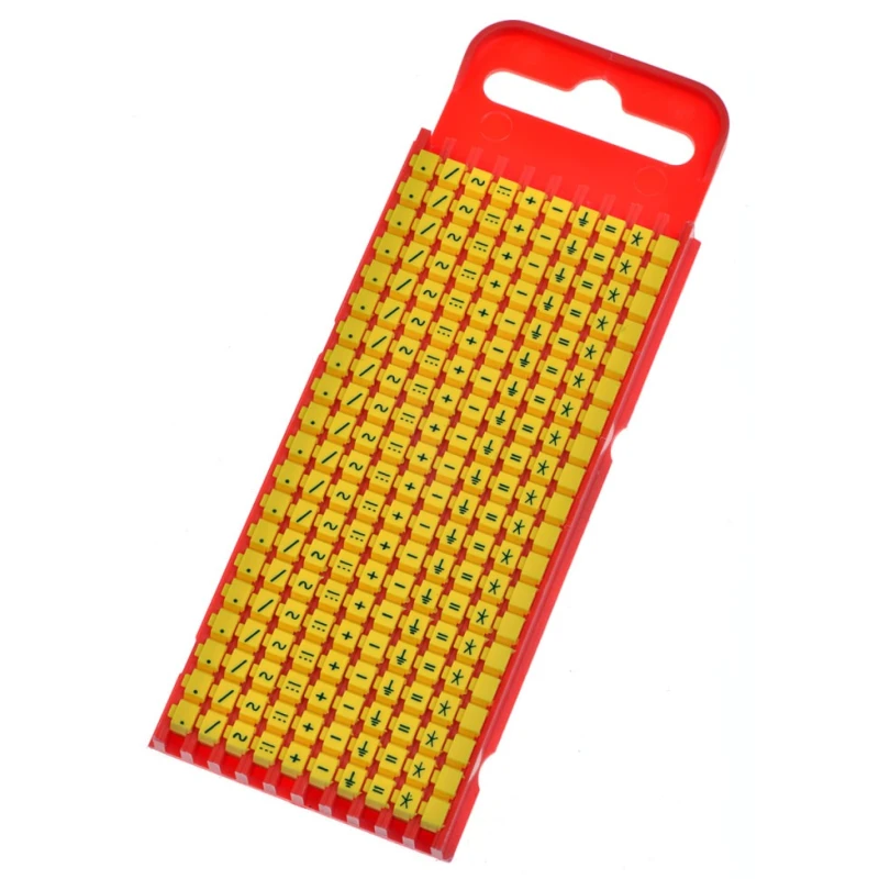 HellermannTyton Snap-On Pre-Printed Cable Marker, Black Legend, Yellow Polyamide, 2 mm to 2.8 mm Cable Diameter WIC1