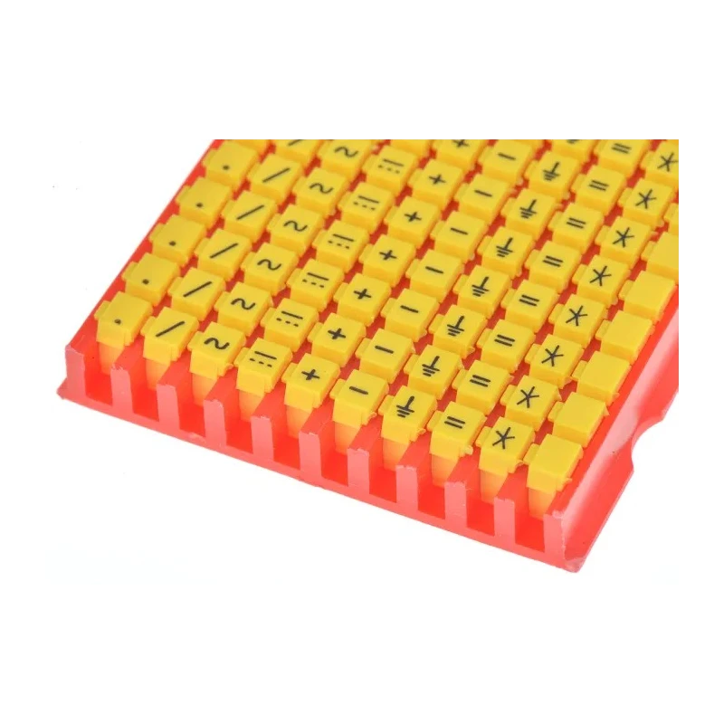 HellermannTyton Snap-On Pre-Printed Cable Marker, Black Legend, Yellow Polyamide, 2 mm to 2.8 mm Cable Diameter WIC1