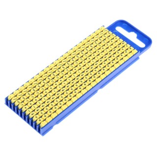HellermannTyton Pre-Printed Snap-On Cable Marker for 2.8 to 3.8 mm Cables Yellow Black Legend WIC2