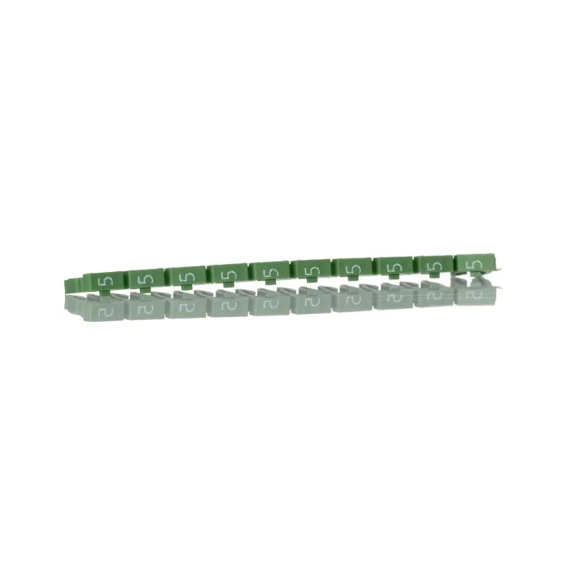 HellermannTyton Snap-On Cable Marker, Pre-Printed "5", White Legend, Green Marker, Polyamide Material, 4.3 to 5.3 mm WIC3