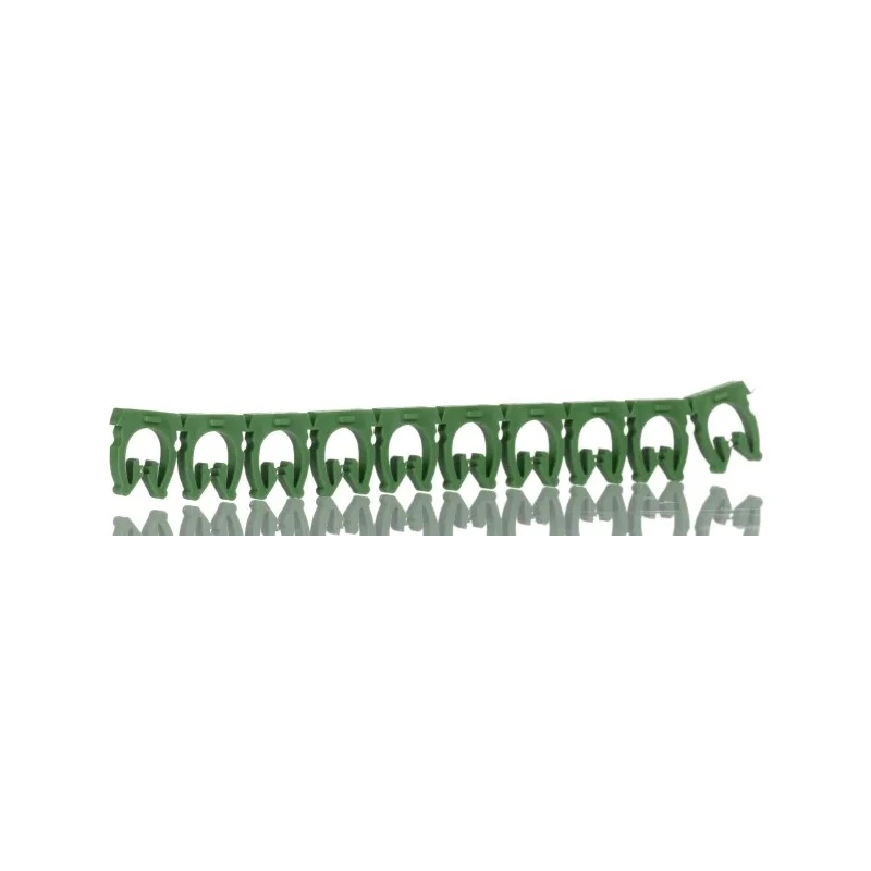 HellermannTyton Snap-On Cable Marker, Pre-Printed "5", White Legend, Green Marker, Polyamide Material, 4.3 to 5.3 mm WIC3