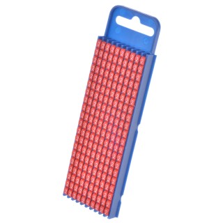 HellermannTyton Snap-On Pre-Printed Cable Marker, Red Polyamide, 5.6mm Width, 3mm Length, For 2.8mm to 3.8mm Cable, UL WIC2