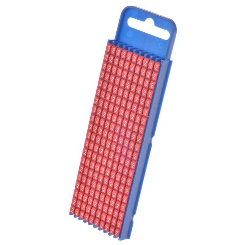 HellermannTyton Snap-On Pre-Printed Cable Marker, Red Polyamide, 5.6mm Width, 3mm Length, For 2.8mm to 3.8mm Cable, UL WIC2