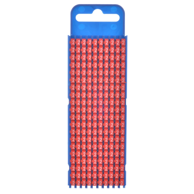 HellermannTyton Snap-On Pre-Printed Cable Marker, Red Polyamide, 5.6mm Width, 3mm Length, For 2.8mm to 3.8mm Cable, UL WIC2